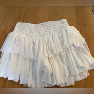 Art Class White Ruffled Mini Skort